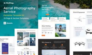 FlyWing - Drone Aerial Video & Photography WordPress Elementor Template Kit