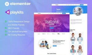 Playkits - Video Game Publisher & Shop Elementor Template Kit