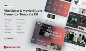 Raven Film Maker & Movie Studio Elementor Template Kit