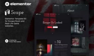 Scape – Real-Life Escape Room Game Elementor Template Kit Scape – Real-Life Escape Room Game Elementor Template Kit